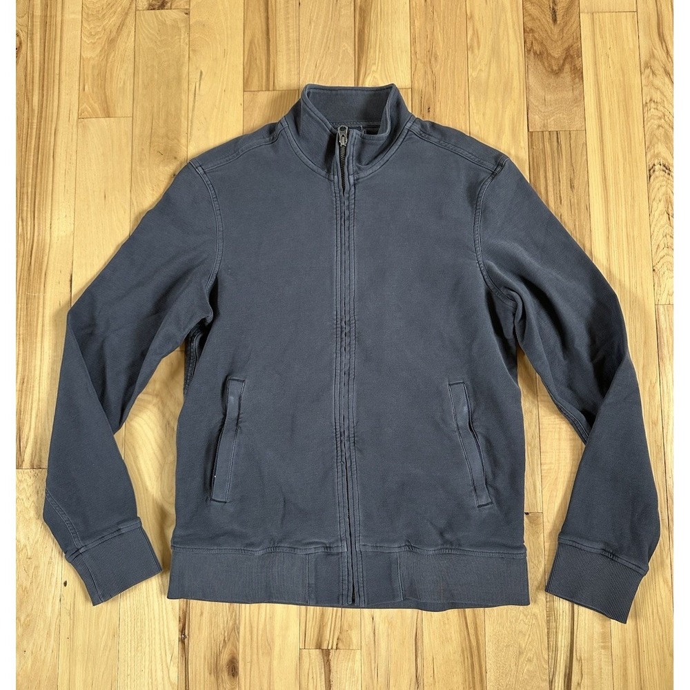 Faherty Jacket Mens Small Navy Full Zip Knit Bomber Stand Collar MOS2214